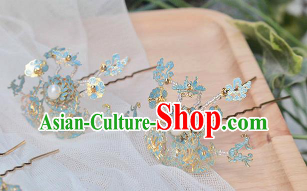 Chinese Ancient Ming Dynasty Palace Lady Hairpin Handmade Enamel Hair Crown Chinese Ancient Ming Dynasty Palace Lady Hairpin Handmade Enamel Hair Crown