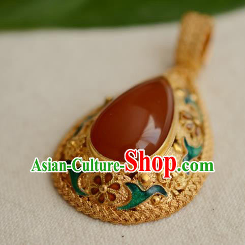 China Traditional Cloisonne Jewelry Accessories Ancient Qing Dynasty Agate Necklace Pendant China Traditional Cloisonne Jewelry Accessories Ancient Qing Dynasty Agate Necklace Pendant