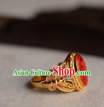 China National Golden Butterfly Ring Jewelry Traditional Handmade Carved Lacquerware Circlet Accessories China National Golden Butterfly Ring Jewelry Traditional Handmade Carved Lacquerware Circlet Accessories
