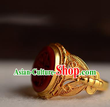 China National Golden Butterfly Ring Jewelry Traditional Handmade Carved Lacquerware Circlet Accessories China National Golden Butterfly Ring Jewelry Traditional Handmade Carved Lacquerware Circlet Accessories