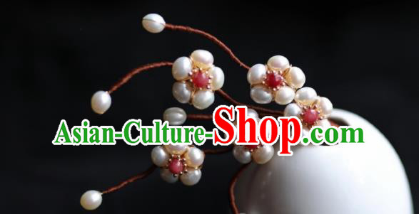 Chinese Traditional Hanfu Hairpin Ancient Princess Pearls Plum Blossom Hair Stick Chinese Traditional Hanfu Hairpin Ancient Princess Pearls Plum Blossom Hair Stick