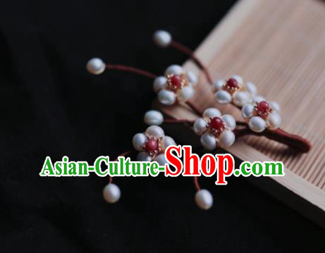 Chinese Traditional Hanfu Hairpin Ancient Princess Pearls Plum Blossom Hair Stick Chinese Traditional Hanfu Hairpin Ancient Princess Pearls Plum Blossom Hair Stick