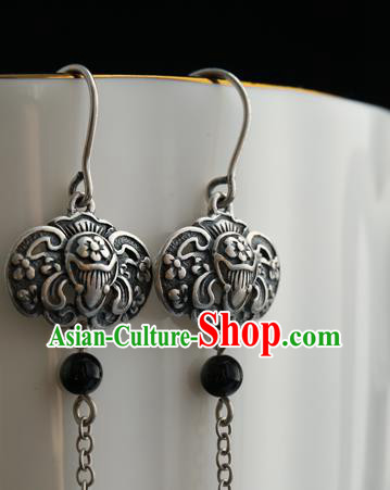 Handmade Chinese Silver Bat Eardrop Classical Cheongsam Earrings Accessories Traditional Agate Ear Jewelry Handmade Chinese Silver Bat Eardrop Classical Cheongsam Earrings Accessories Traditional Agate Ear Jewelry