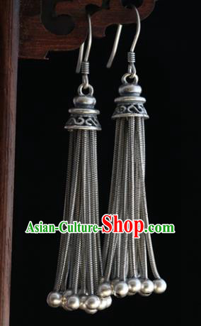 Handmade Chinese Eardrop Classical Cheongsam Earrings Accessories Traditional Silver Bells Tassel Ear Jewelry Handmade Chinese Eardrop Classical Cheongsam Earrings Accessories Traditional Silver Bells Tassel Ear Jewelry