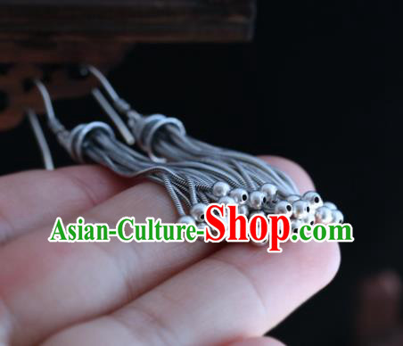 Handmade Chinese Eardrop Classical Cheongsam Earrings Accessories Traditional Silver Bells Tassel Ear Jewelry Handmade Chinese Eardrop Classical Cheongsam Earrings Accessories Traditional Silver Bells Tassel Ear Jewelry