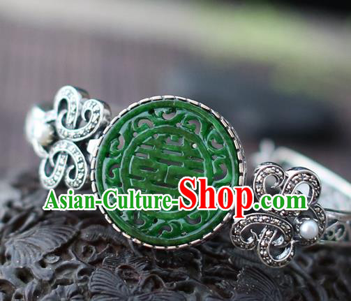 China Traditional Silver Bracelet Classical Cheongsam Jade Wristlet Bangle Jewelry Accessories China Traditional Silver Bracelet Classical Cheongsam Jade Wristlet Bangle Jewelry Accessories