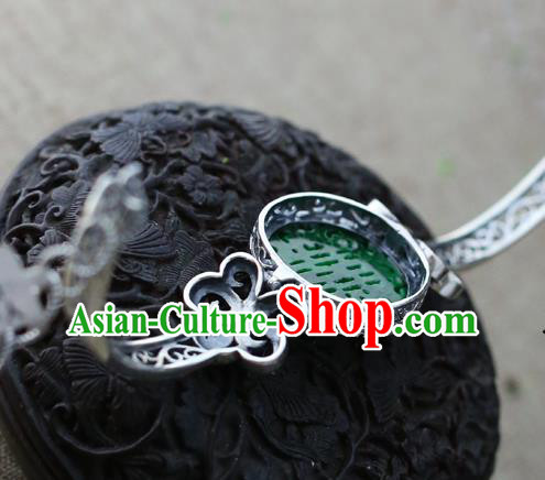 China Traditional Silver Bracelet Classical Cheongsam Jade Wristlet Bangle Jewelry Accessories China Traditional Silver Bracelet Classical Cheongsam Jade Wristlet Bangle Jewelry Accessories