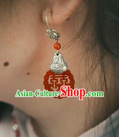Handmade Chinese Traditional Agate Ear Jewelry Classical Cheongsam Earrings Accessories Silver Eardrop Handmade Chinese Traditional Agate Ear Jewelry Classical Cheongsam Earrings Accessories Silver Eardrop