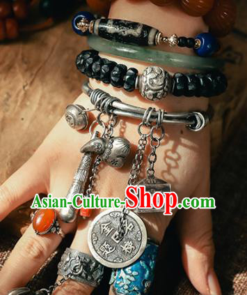 China Traditional Bracelet Accessories Bangle Jewelry Classical Silver Tassel Wristlet Chain