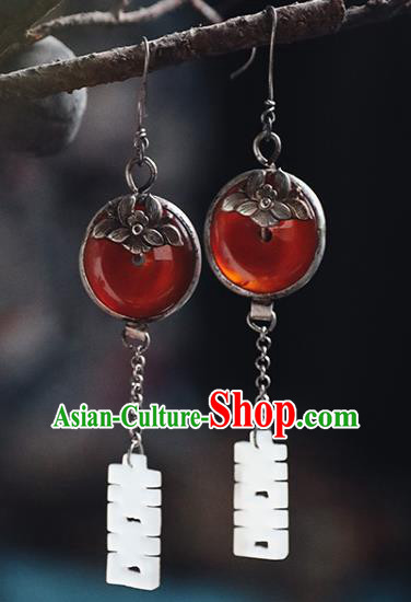 Handmade Chinese Traditional Wedding Jade Ear Jewelry Classical Cheongsam Earrings Accessories Agate Eardrop Handmade Chinese Traditional Wedding Jade Ear Jewelry Classical Cheongsam Earrings Accessories Agate Eardrop