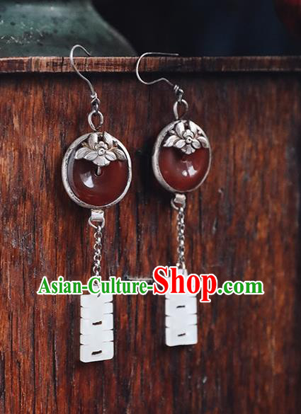 Handmade Chinese Traditional Wedding Jade Ear Jewelry Classical Cheongsam Earrings Accessories Agate Eardrop Handmade Chinese Traditional Wedding Jade Ear Jewelry Classical Cheongsam Earrings Accessories Agate Eardrop