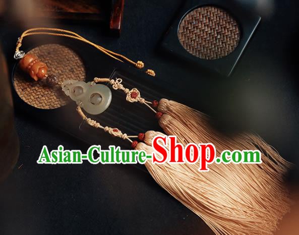 China Traditional Tassel Jade Gourd Pendant Handmade Waist Accessories China Traditional Tassel Jade Gourd Pendant Handmade Waist Accessories