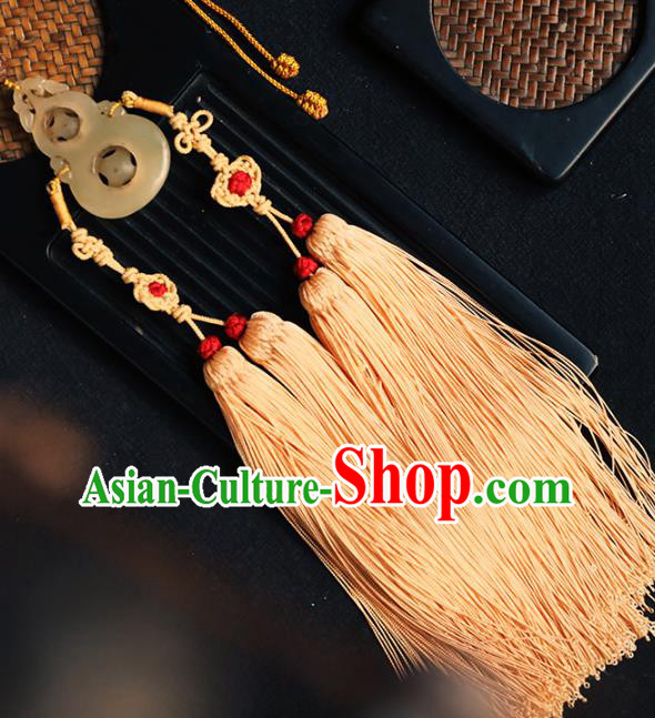China Traditional Tassel Jade Gourd Pendant Handmade Waist Accessories China Traditional Tassel Jade Gourd Pendant Handmade Waist Accessories