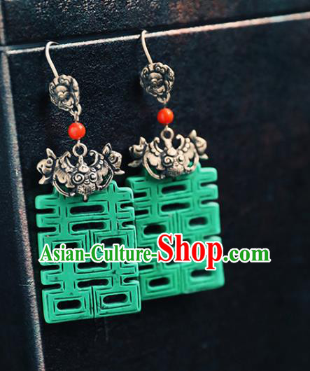 Handmade Chinese Traditional Wedding Ear Jewelry Classical Cheongsam Earrings Accessories Silver Bat Eardrop Handmade Chinese Traditional Wedding Ear Jewelry Classical Cheongsam Earrings Accessories Silver Bat Eardrop