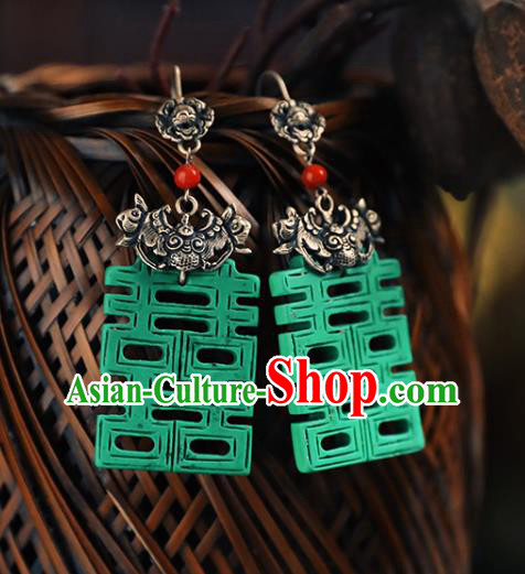 Handmade Chinese Traditional Wedding Ear Jewelry Classical Cheongsam Earrings Accessories Silver Bat Eardrop Handmade Chinese Traditional Wedding Ear Jewelry Classical Cheongsam Earrings Accessories Silver Bat Eardrop