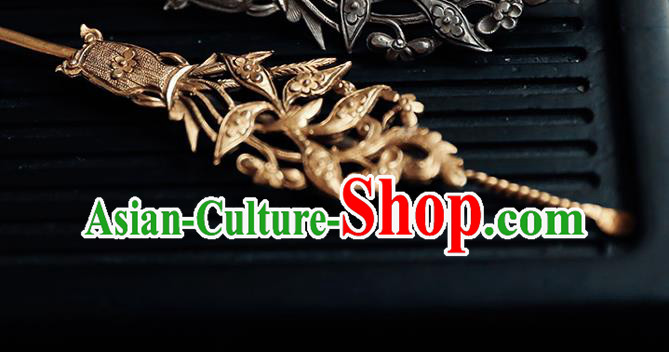 China Handmade Hair Accessories Golden Hair Stick Traditional Hanfu Earpick Hairpin China Handmade Hair Accessories Golden Hair Stick Traditional Hanfu Earpick Hairpin