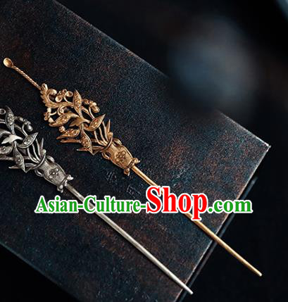 China Handmade Hair Accessories Golden Hair Stick Traditional Hanfu Earpick Hairpin China Handmade Hair Accessories Golden Hair Stick Traditional Hanfu Earpick Hairpin