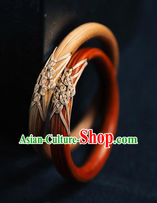 China Traditional Wood Bracelet Accessories Smilax Wristlet Classical Bangle Jewelry