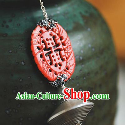Handmade Chinese Traditional Silver Ear Jewelry Classical Cheongsam Earrings Accessories Corallite Eardrop