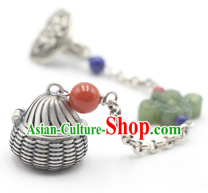 Chinese Cheongsam Jewelry Accessories Handmade National Tassel Breastpin Pendant Classical Silver Sachet Brooch Chinese Cheongsam Jewelry Accessories Handmade National Tassel Breastpin Pendant Classical Silver Sachet Brooch