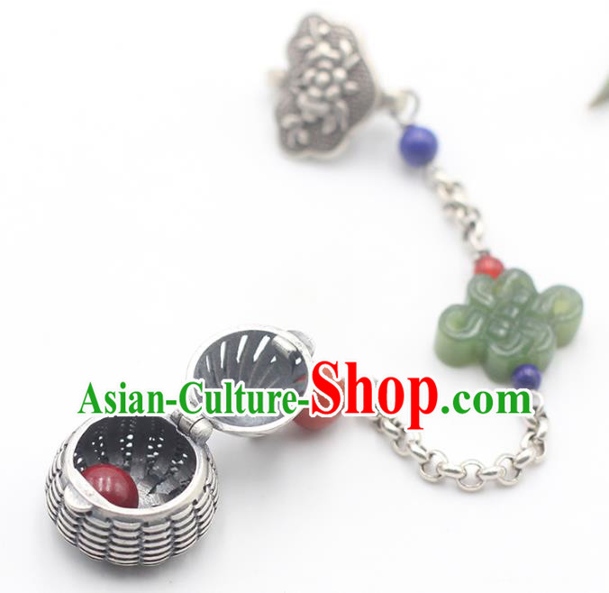 Chinese Cheongsam Jewelry Accessories Handmade National Tassel Breastpin Pendant Classical Silver Sachet Brooch Chinese Cheongsam Jewelry Accessories Handmade National Tassel Breastpin Pendant Classical Silver Sachet Brooch