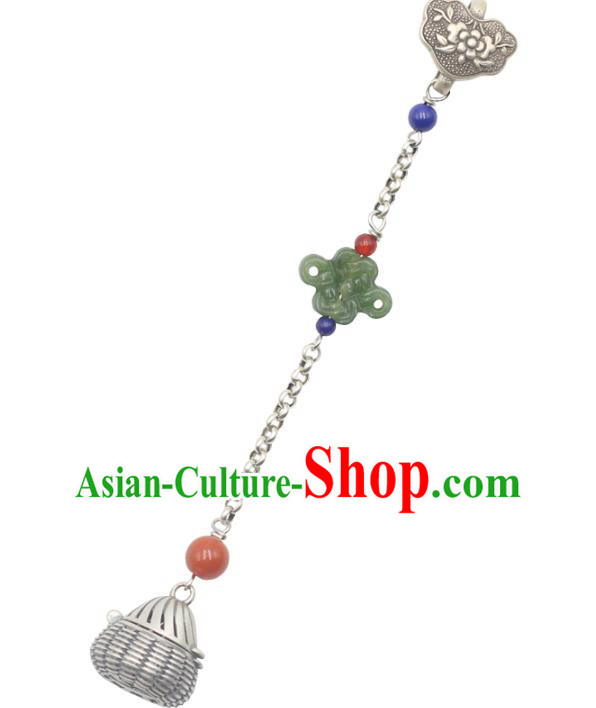 Chinese Cheongsam Jewelry Accessories Handmade National Tassel Breastpin Pendant Classical Silver Sachet Brooch Chinese Cheongsam Jewelry Accessories Handmade National Tassel Breastpin Pendant Classical Silver Sachet Brooch