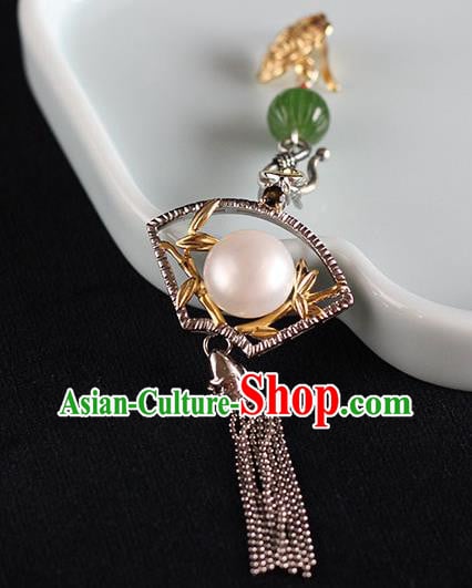 Chinese Handmade National Silver Tassel Breastpin Pendant Cheongsam Jewelry Accessories Classical Pearl Brooch Chinese Handmade National Silver Tassel Breastpin Pendant Cheongsam Jewelry Accessories Classical Pearl Brooch