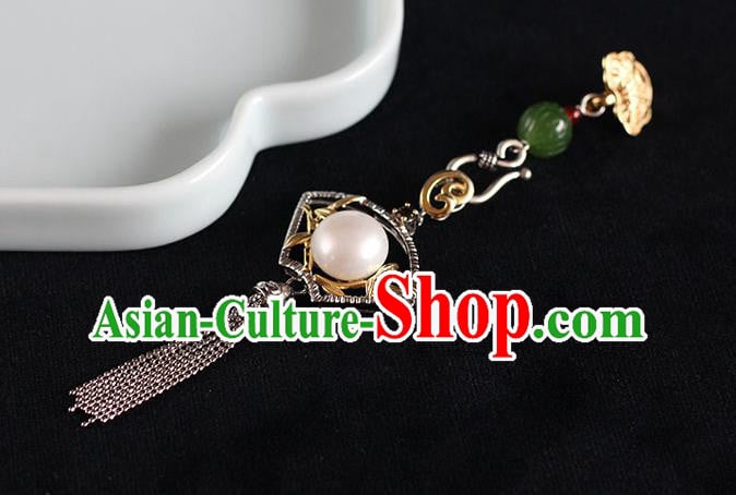 Chinese Handmade National Silver Tassel Breastpin Pendant Cheongsam Jewelry Accessories Classical Pearl Brooch Chinese Handmade National Silver Tassel Breastpin Pendant Cheongsam Jewelry Accessories Classical Pearl Brooch