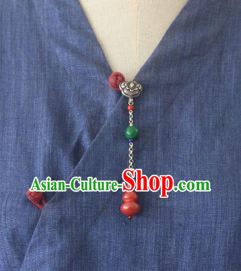 Chinese Handmade National Cinnabar Gourd Breastpin Pendant Cheongsam Jewelry Accessories Classical Silver Brooch Chinese Handmade National Cinnabar Gourd Breastpin Pendant Cheongsam Jewelry Accessories Classical Silver Brooch