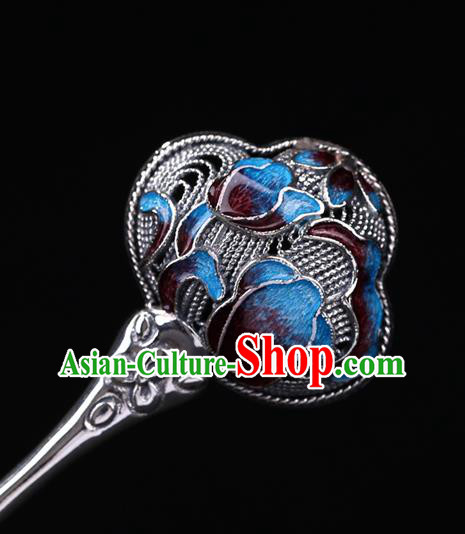 China National Silver Hairpin Handmade Hair Jewelry Accessories Traditional Cheongsam Cloisonne Hair Stick China National Silver Hairpin Handmade Hair Jewelry Accessories Traditional Cheongsam Cloisonne Hair Stick