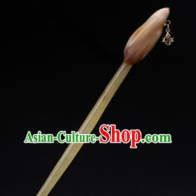 China National Hairpin Handmade Hair Jewelry Accessories Traditional Cheongsam Ox Horn Hair Clip