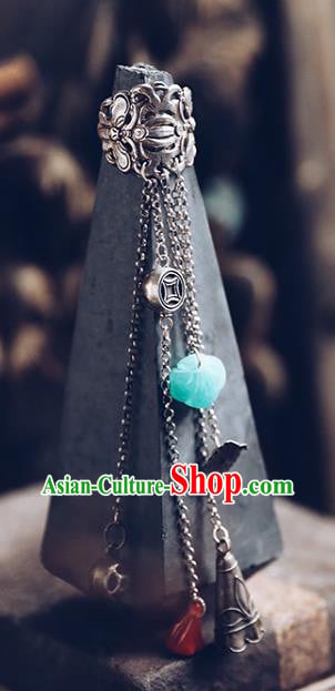 China National Silver Tassel Ring Traditional Handmade Wedding Jewelry Accessories Circlet China National Silver Tassel Ring Traditional Handmade Wedding Jewelry Accessories Circlet