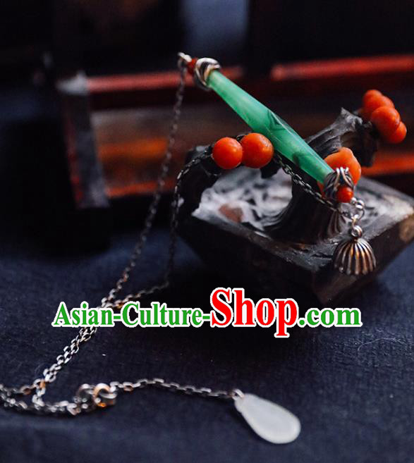 Chinese Handmade Ethnic Necklet National Coloured Glaze Necklace Classical Cheongsam Silver Jewelry Accessories Chinese Handmade Ethnic Necklet National Coloured Glaze Necklace Classical Cheongsam Silver Jewelry Accessories