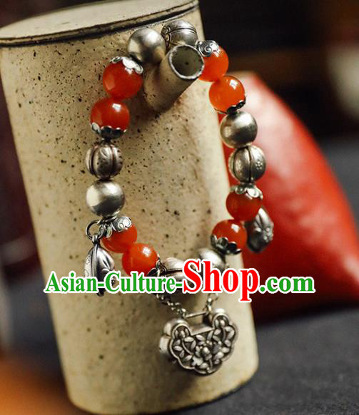 China Traditional Silver Beads Bracelet Accessories Classical Bangle Jewelry Agate Wristlet China Traditional Silver Beads Bracelet Accessories Classical Bangle Jewelry Agate Wristlet