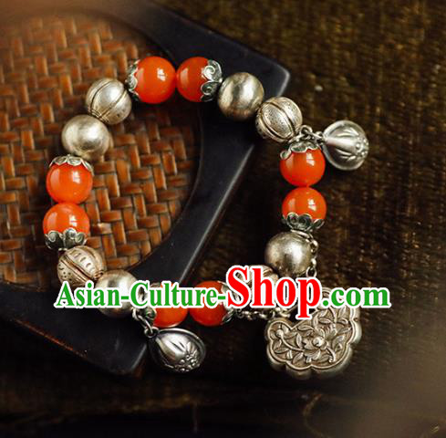 China Traditional Silver Beads Bracelet Accessories Classical Bangle Jewelry Agate Wristlet China Traditional Silver Beads Bracelet Accessories Classical Bangle Jewelry Agate Wristlet