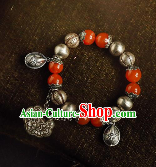 China Traditional Silver Beads Bracelet Accessories Classical Bangle Jewelry Agate Wristlet China Traditional Silver Beads Bracelet Accessories Classical Bangle Jewelry Agate Wristlet
