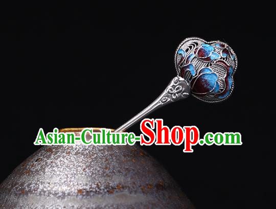 China National Cloisonne Silver Hairpin Handmade Hair Jewelry Accessories Traditional Cheongsam Hair Stick China National Cloisonne Silver Hairpin Handmade Hair Jewelry Accessories Traditional Cheongsam Hair Stick