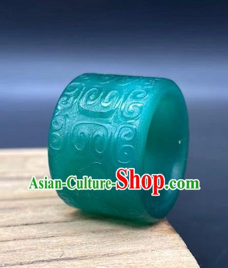 China National Jade Carving Ring Handmade Jewelry Accessories Traditional Thimble China National Jade Carving Ring Handmade Jewelry Accessories Traditional Thimble