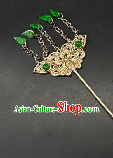 China Traditional Hair Accessories Classical Silver Carving Butterfly Hairpin Handmade Tassel Hair Stick China Traditional Hair Accessories Classical Silver Carving Butterfly Hairpin Handmade Tassel Hair Stick