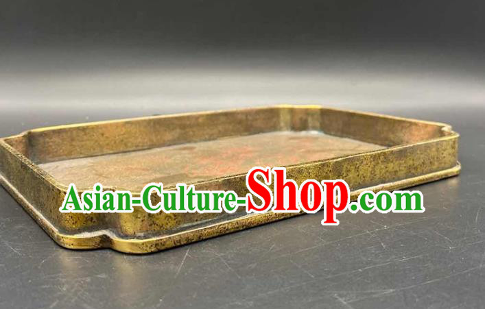 Handmade Chinese Carving Lion Tray Ornaments Traditional Brass Salver Accessories Handmade Chinese Carving Lion Tray Ornaments Traditional Brass Salver Accessories
