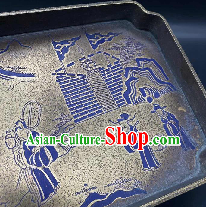 Handmade Chinese Lacquer Painting Tray Ornaments Traditional Brass Salver Accessories Teaboard Handmade Chinese Lacquer Painting Tray Ornaments Traditional Brass Salver Accessories Teaboard