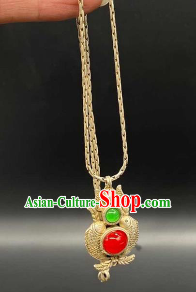 Chinese Handmade National Silver Necklace Pendant Jewelry Classical Ethnic Necklet Accessories Chinese Handmade National Silver Necklace Pendant Jewelry Classical Ethnic Necklet Accessories