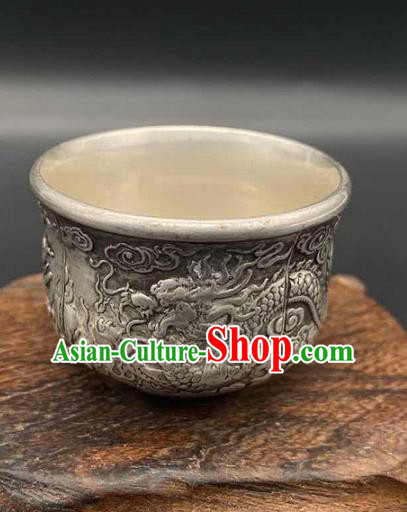 Handmade Chinese Carving Dragon Cup Ornaments Traditional Copper Craft Tasse Teacup Handmade Chinese Carving Dragon Cup Ornaments Traditional Copper Craft Tasse Teacup