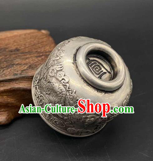 Handmade Chinese Carving Dragon Cup Ornaments Traditional Copper Craft Tasse Teacup Handmade Chinese Carving Dragon Cup Ornaments Traditional Copper Craft Tasse Teacup