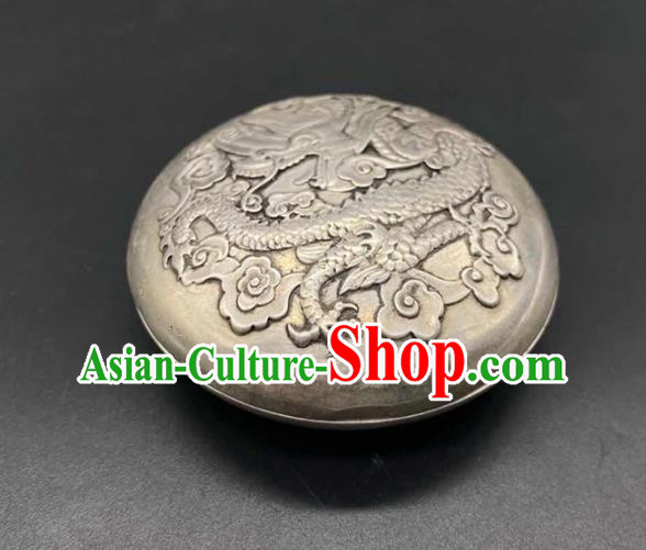 Handmade Chinese Carving Dragon Powder Box Ornaments Traditional Copper Craft Rouge Box Handmade Chinese Carving Dragon Powder Box Ornaments Traditional Copper Craft Rouge Box