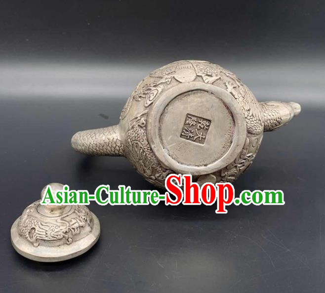 Handmade Chinese Carving Dragon Teapot Ornaments Traditional Brass Craft Flagon Handmade Chinese Carving Dragon Teapot Ornaments Traditional Brass Craft Flagon
