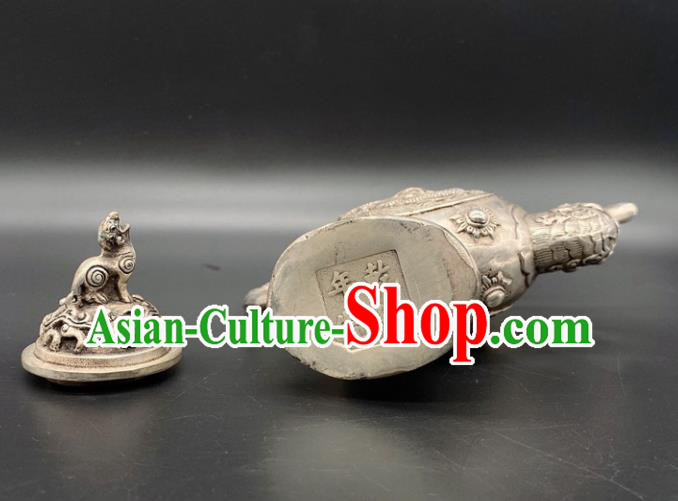 Handmade Chinese Carving Dragon Flagon Ornaments Traditional Brass Craft Wine Pot Handmade Chinese Carving Dragon Flagon Ornaments Traditional Brass Craft Wine Pot