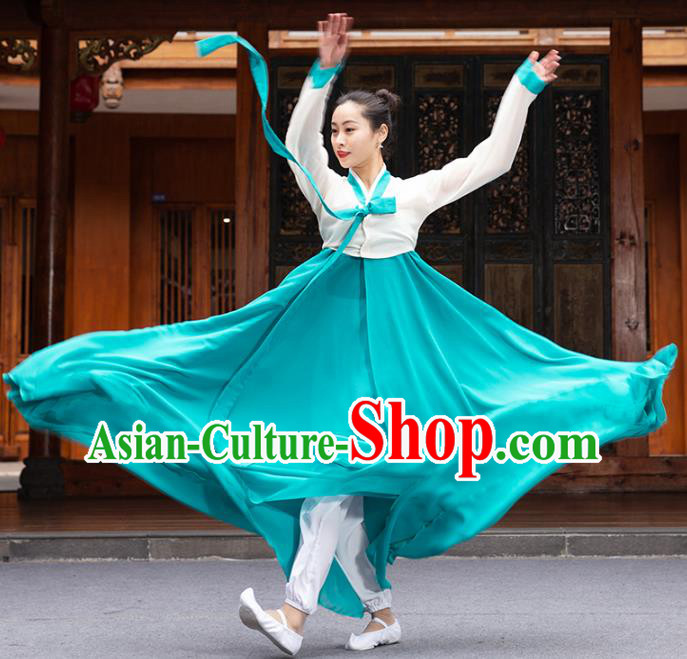 Handmade Chinese Classical Dance Clothing Traditional Korean Nationality Dance Green Dress Handmade Chinese Classical Dance Clothing Traditional Korean Nationality Dance Green Dress