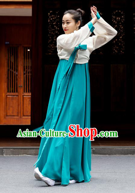 Handmade Chinese Classical Dance Clothing Traditional Korean Nationality Dance Green Dress Handmade Chinese Classical Dance Clothing Traditional Korean Nationality Dance Green Dress
