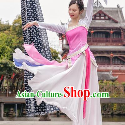 Traditional China Classical Dance Clothing Stage Show Costumes Pink Blouse and Skirt Outfits